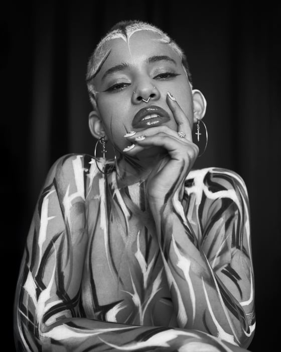 Bodypaint - Abstract Calligraphy/Black Lettering