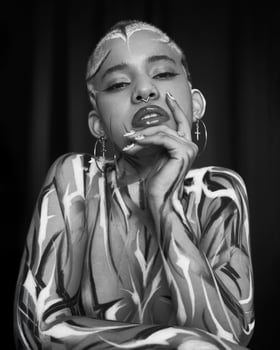 Bodypaint - Abstract Calligraphy/Black Lettering